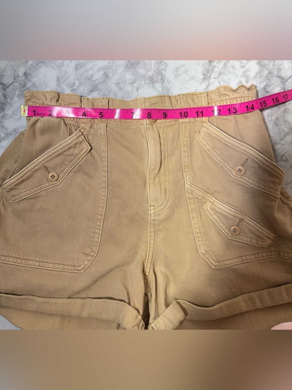 retro 90’s paper bag granola khaki utility high waist American Eagle Shorts - Picture 3 of 6